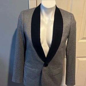NWOT J.Crew Ludlow Wool Suit Jacket Gray Black Contrast Blazer 00